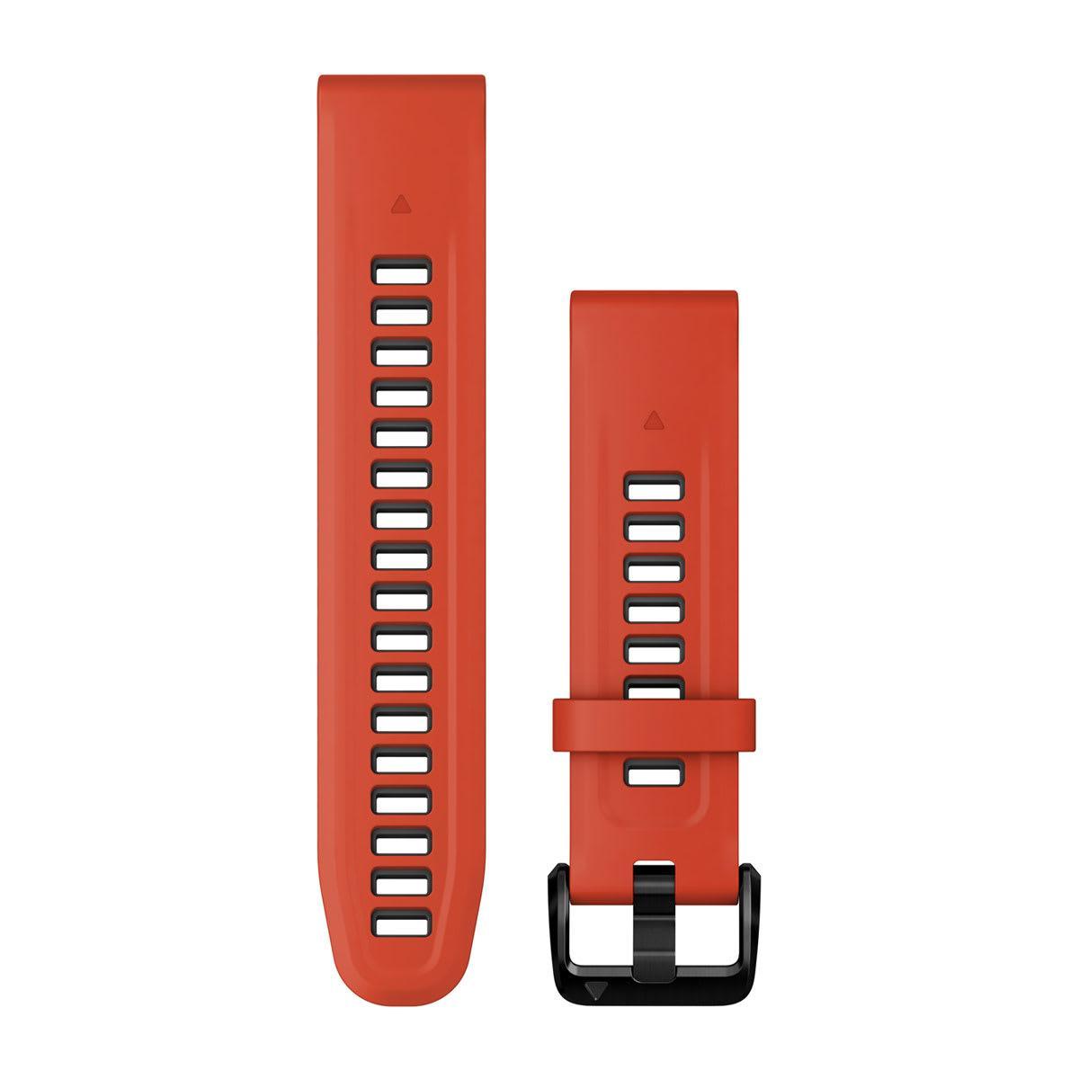 Garmin QuickFit 20 Watch Bands - Silicone / Flame Red/Graphite