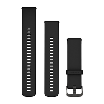 Garmin Quick Release Bands (22 mm) - Silicone / Black with Slate Hardware