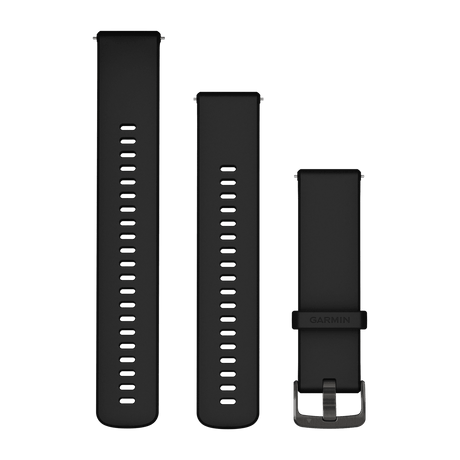 Garmin Quick Release Bands (22 mm) - Silicone / Black with Slate Hardware