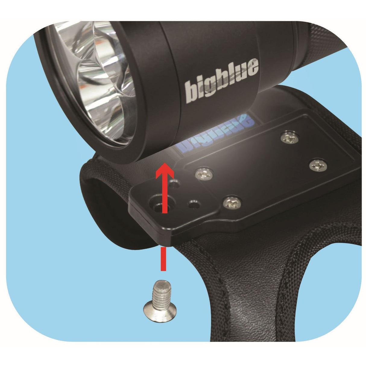 BigBlue 2900 Lumen Narrow Beam Technical Light - Glossy Black