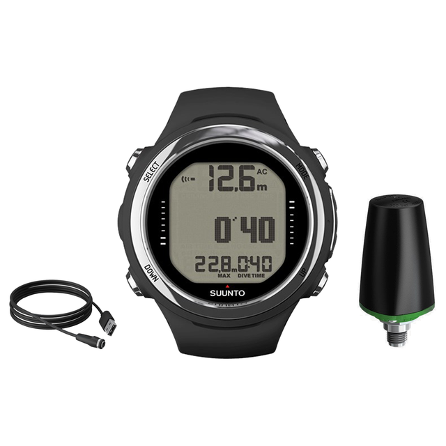 Suunto D4i Novo Dive Computer + Wireless Tank Pressure Transmitter + USB Cable Package — includes SUUNTO D4I NOVO - USB cabl…