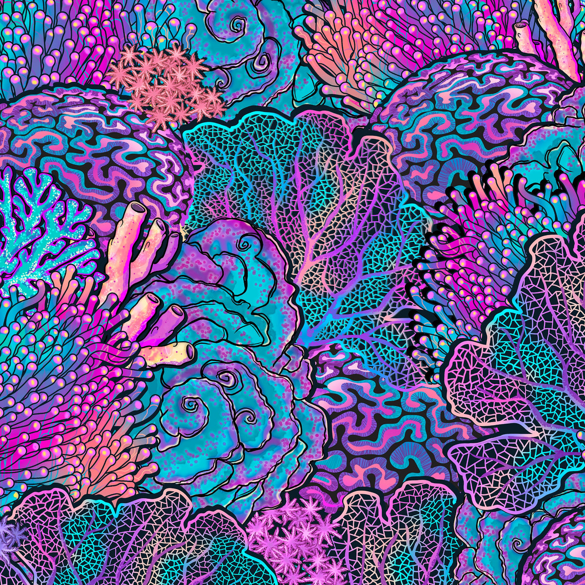 Spacefish Army Coral Kaleidoscope Scuba Headband