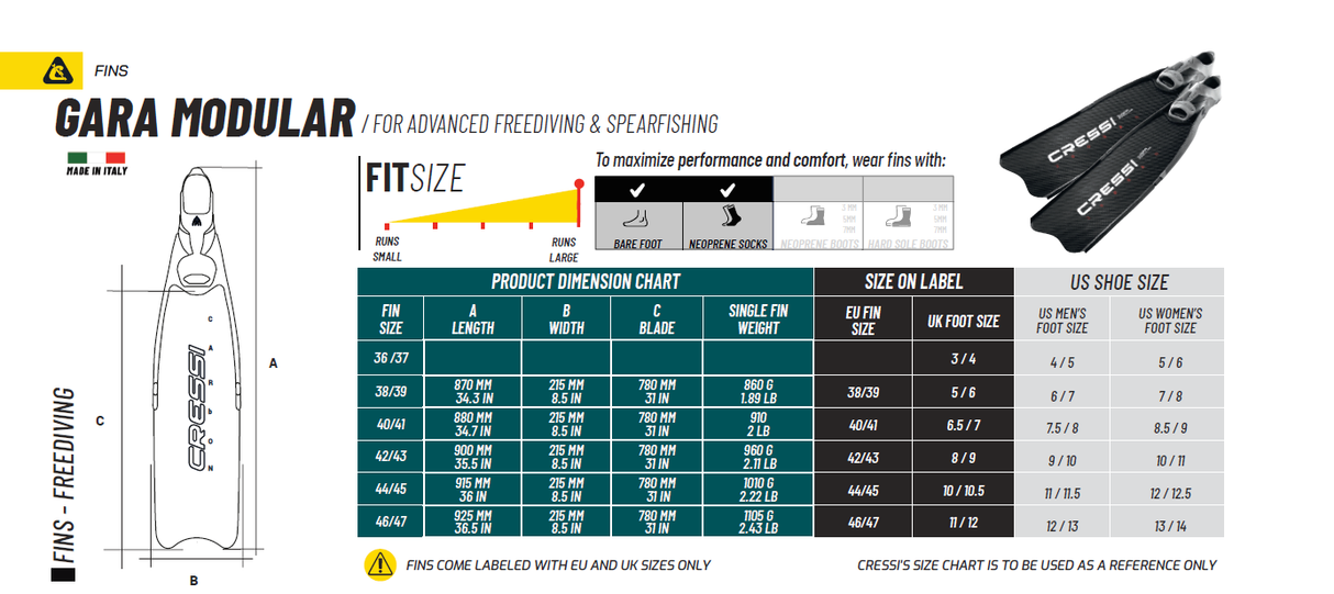 Cressi Gara Modular Impulse Fins-