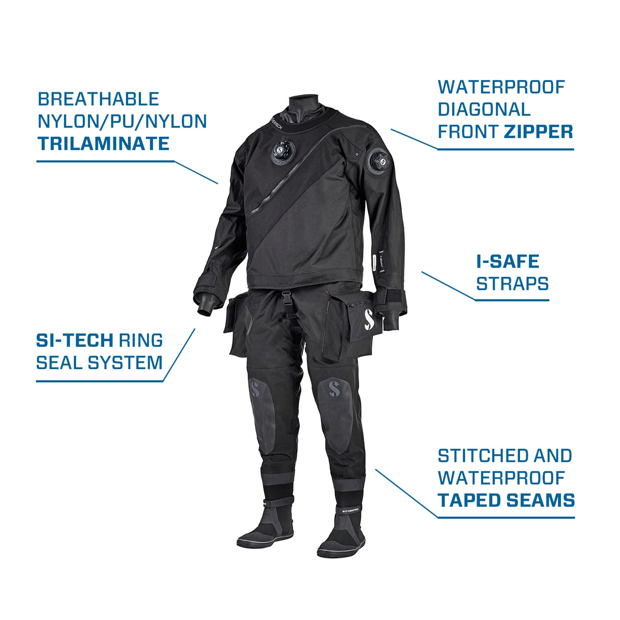 Scubapro Evertech Dry Breathable Mens Scuba Diving Drysuit