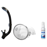 DiveCatalog Mask + Snorkel Package – Classic Oval Mask + Semi-Dry Snorkel + Free Mask Defog Spray — Clear, DiveCatalog.com B…