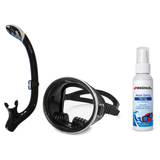 DiveCatalog Mask + Snorkel Package – Classic Oval Mask + Semi-Dry Snorkel + Free Mask Defog Spray — Black, DiveCatalog.com B…
