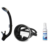 DiveCatalog Mask + Snorkel Package – Classic Oval Mask + Semi-Dry Snorkel + Free Mask Defog Spray — Black, DiveCatalog.com B…