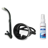 DiveCatalog Mask + Snorkel Package – Classic Oval Mask + Semi-Dry Snorkel + Free Mask Defog Spray — Black, DiveCatalog.com S…