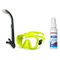 DiveCatalog Mask + Snorkel Package – Silicone Frameless Mask + Semi-Dry Snorkel + Free Mask Defog Spray — Fluorescent Yellow…