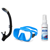 DiveCatalog Mask + Snorkel Package – Silicone Frameless Mask + Semi-Dry Snorkel + Free Mask Defog Spray — Blue, DiveCatalog.…