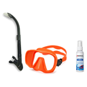 DiveCatalog Mask + Snorkel Package – Silicone Frameless Mask + Semi-Dry Snorkel + Free Mask Defog Spray — Orange, DiveCatalo…