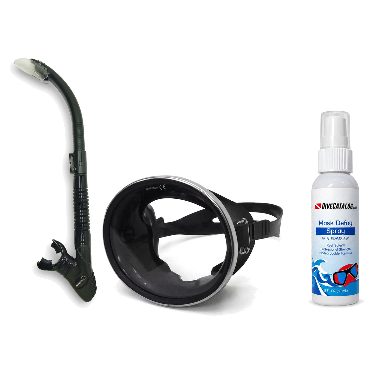 DiveCatalog Mask + Snorkel Package – Retro Oval Mask + Semi-Dry Snorkel + Free Mask Defog Spray — DiveCatalog.com Semi-Dry S…