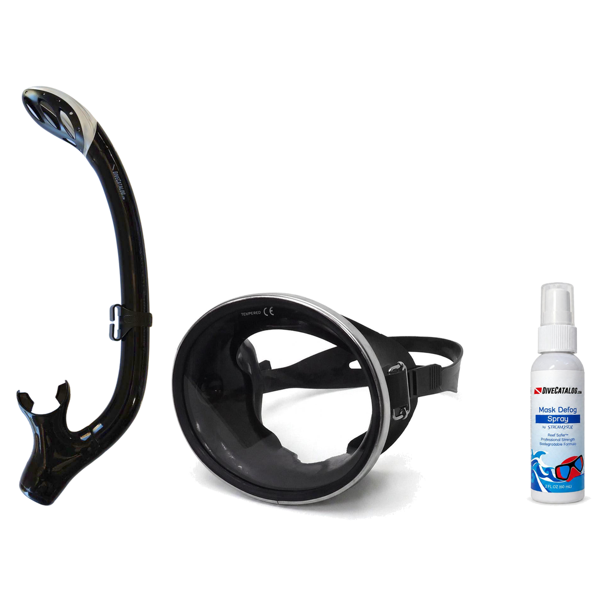 DiveCatalog Mask + Snorkel Package – Retro Oval Mask + Semi-Dry Snorkel + Free Mask Defog Spray — DiveCatalog.com Basic Blac…