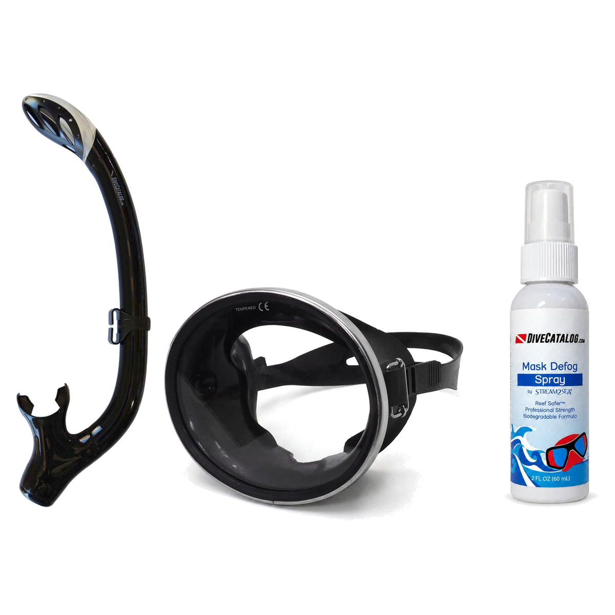 DiveCatalog Mask + Snorkel Package – Retro Oval Mask + Semi-Dry Snorkel + Free Mask Defog Spray — DiveCatalog.com Basic Blac…