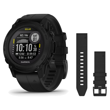 Garmin Descent G1 Dive Computer + QuickFit 22 Band Package — Solar, Black