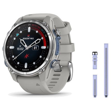 Garmin Descent Mk3 43mm Dive Computer + QuickFit 20 Band Package — includes Garmin Descent Mk3 – 43 mm, Stainless Steel with…