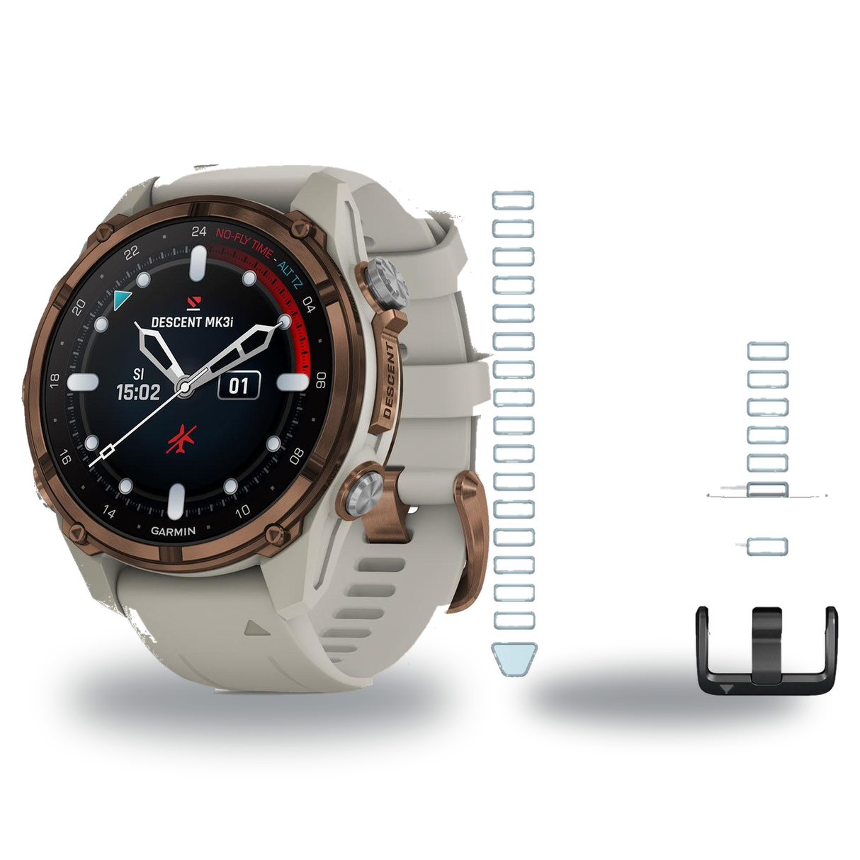 Garmin Descent Mk3i 43mm Dive Computer + QuickFit 20 Band Package — includes Garmin Descent Mk3i Dive Computer, Garmin Quick…