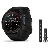 Garmin Descent Mk3i 43mm Dive Computer + QuickFit 20 Band Package — 43 mm, Carbon Gray DLC Titanium with Black Silicone Band