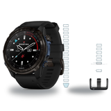 Garmin Descent Mk3i 43mm Dive Computer + QuickFit 20 Band Package — 43 mm, Carbon Gray DLC Titanium with Black Silicone Band