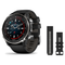 Garmin Descent Mk3i 51mm Dive Computer + QuickFit 26 Band Package — 51 mm, Silver and Black PVD Titanium with Black/Pebble G…