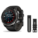 Garmin Descent Mk3i 51mm Dive Computer + QuickFit 26 Band Package — 51 mm, Silver and Black PVD Titanium with Black/Pebble G…