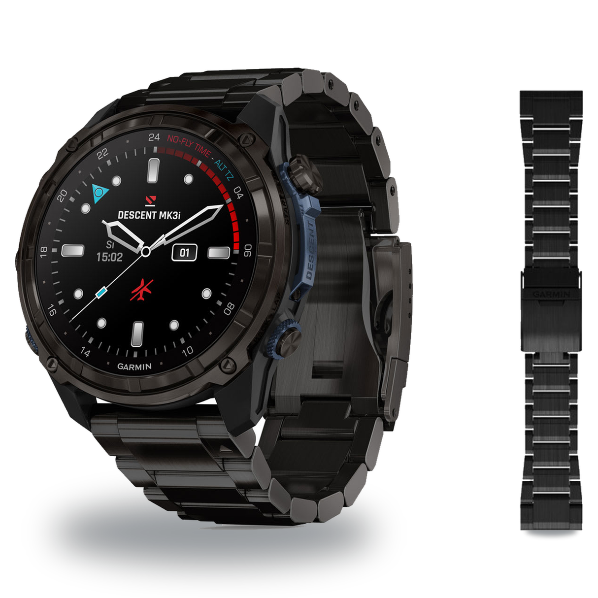 Garmin Descent Mk3i 51mm Dive Computer + QuickFit 26 Band Package — 51 mm, Carbon Gray DLC Titanium with DLC Titanium Band