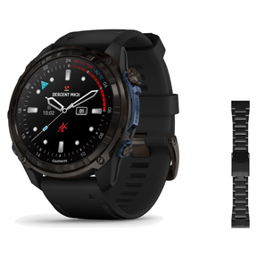 Garmin Descent Mk3i 51mm Dive Computer + QuickFit 26 Band Package — 51 mm, Carbon Gray DLC Titanium with Black Silicone Band