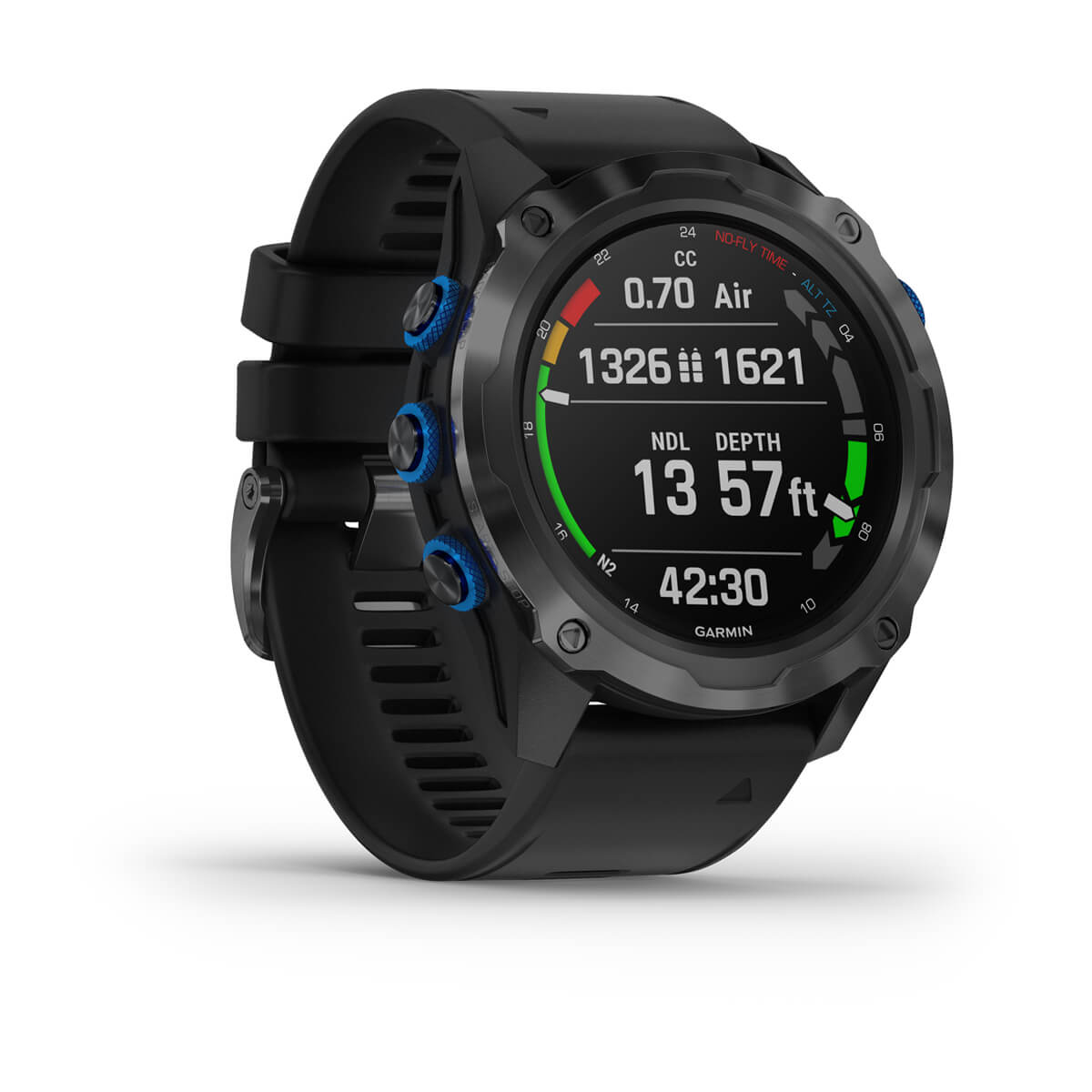 Garmin Descent Mk2i Titanium Carbon Gray DLC with Black Band Dive Computer-