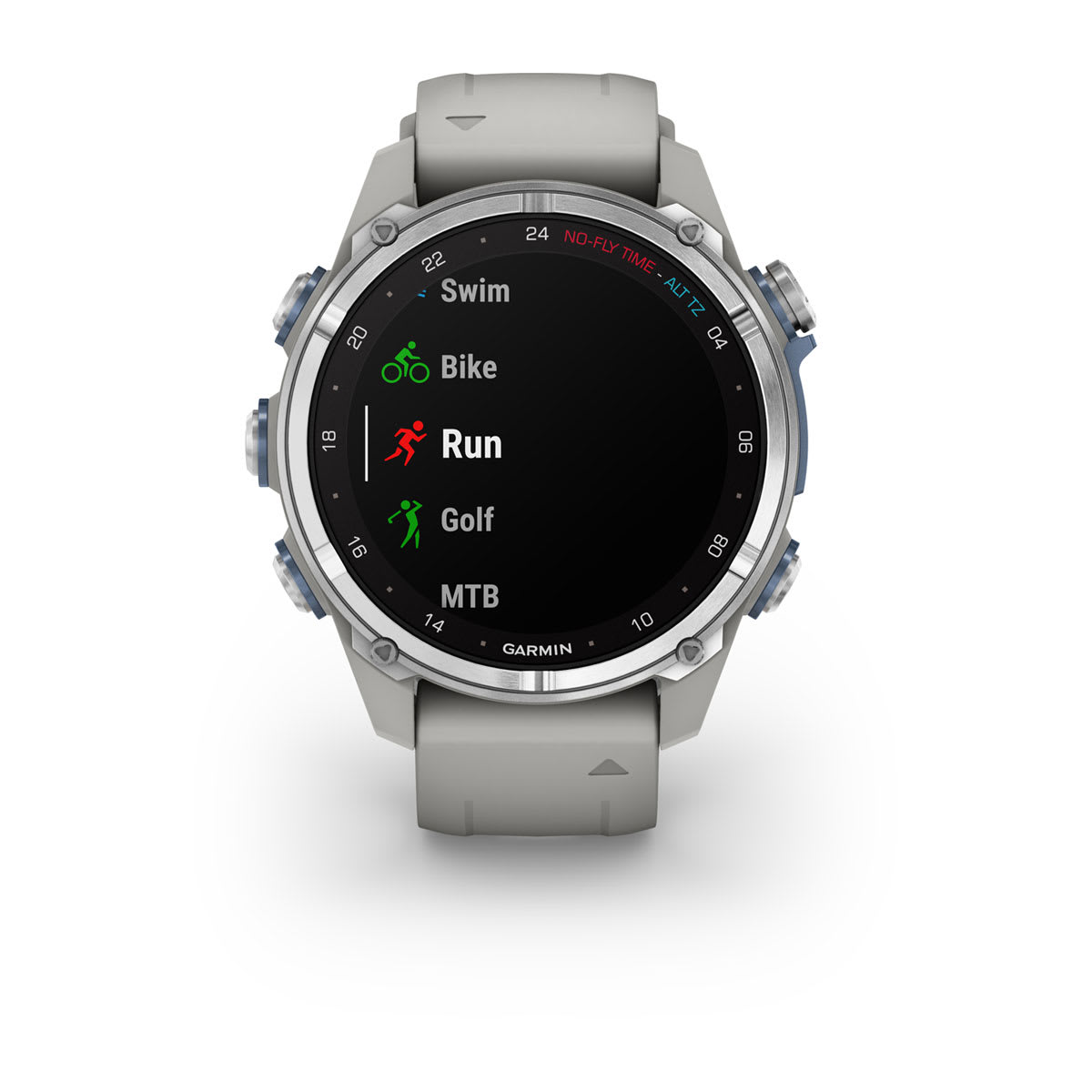Garmin Descent Mk3 – 43 mm, Stainless Steel with Fog Gray Silicone Band-