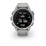 Garmin Descent Mk3 – 43 mm, Stainless Steel with Fog Gray Silicone Band-