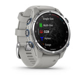 Garmin Descent Mk3 – 43 mm, Stainless Steel with Fog Gray Silicone Band-