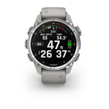 Garmin Descent Mk3 – 43 mm, Stainless Steel with Fog Gray Silicone Band-