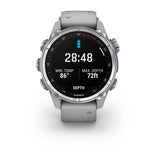 Garmin Descent Mk3 – 43 mm, Stainless Steel with Fog Gray Silicone Band-