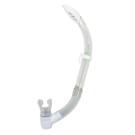 Genesis Flow Semi-Dry Snorkel Splash-Guard/Semi-Dry Top and Hypoallergenic Mouthpiece-White-