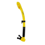 Genesis Hydra Dry Snorkel Dry Valve Top and Hypoallergenic Mouthpiece-Lemon Yellow/Black Silicone-