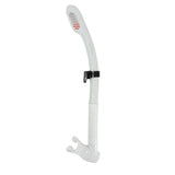 Genesis Hydra Dry Snorkel Dry Valve Top and Hypoallergenic Mouthpiece-White Silicone-