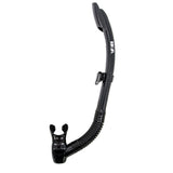 Genesis Ika Semi-Dry Snorkel Splash-Guard/Semi-Dry Top and Hypoallergenic Mouthpiece-Black Silicone-