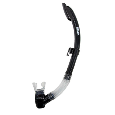 Genesis Ika Semi-Dry Snorkel Splash-Guard/Semi-Dry Top and Hypoallergenic Mouthpiece-Black-