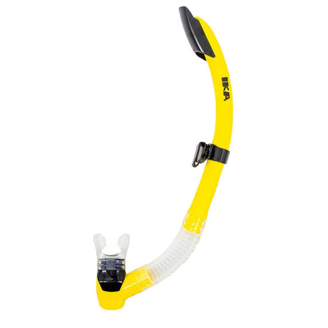 Genesis Ika Semi-Dry Snorkel Splash-Guard/Semi-Dry Top and Hypoallergenic Mouthpiece-Lemon Yellow-