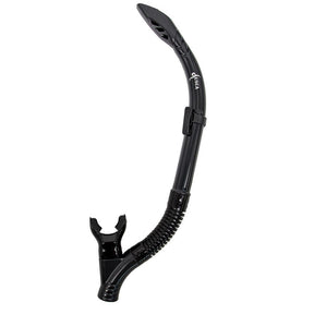 Genesis Lusca Semi-Dry Snorkel Splash-Guard/Semi-Dry Top and Hypoallergenic Mouthpiece-Black Silicone-