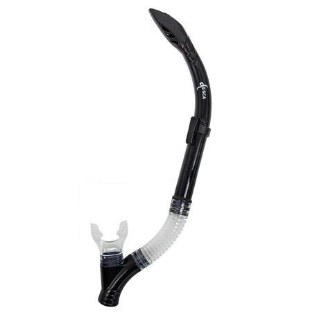 Genesis Lusca Semi-Dry Snorkel Splash-Guard/Semi-Dry Top and Hypoallergenic Mouthpiece-Black-
