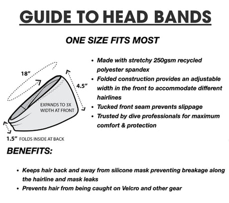 Spacefish Army Deep Sea Scuba Headband sizing guide