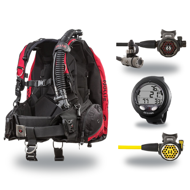 Hollis Cold Water Scuba Package – HD-200 BCD, DC7 Sealed Regulator, 150LX Octopus & Oceanic Veo 4.0 — includes Hollis HD-200…