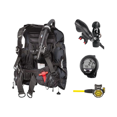 Hollis Cold Water Scuba Package – HD-200 BCD, DC7 Sealed Regulator, 150LX Octopus & Oceanic Veo 4.0 — Zeagle Stiletto Back I…