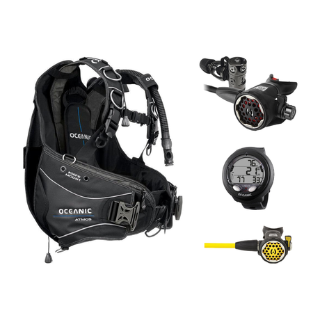 Hollis Cold Water Scuba Package – HD-200 BCD, DC7 Sealed Regulator, 150LX Octopus & Oceanic Veo 4.0 — Oceanic Atmos Hybrid A…