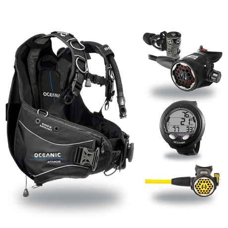Hollis Cold Water Scuba Package – HD-200 BCD, DC7 Sealed Regulator, 150LX Octopus & Oceanic Veo 4.0 — Oceanic Atmos Hybrid A…
