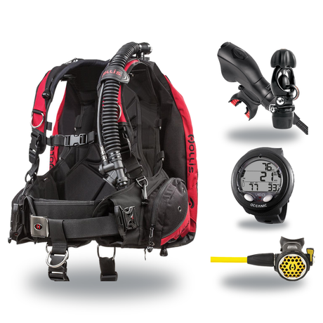 Hollis Cold Water Scuba Package – HD-200 BCD, DC7 Sealed Regulator, 150LX Octopus & Oceanic Veo 4.0 — Hollis HD-200 Heavy Du…