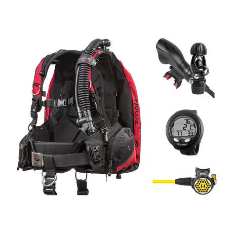Hollis Cold Water Scuba Package – HD-200 BCD, DC7 Sealed Regulator, 150LX Octopus & Oceanic Veo 4.0 — Hollis HD-200 Heavy Du…