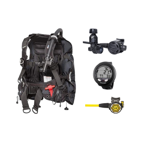Hollis Cold Water Scuba Package – HD-200 BCD, DC7 Sealed Regulator, 150LX Octopus & Oceanic Veo 4.0 — Zeagle Stiletto Back I…