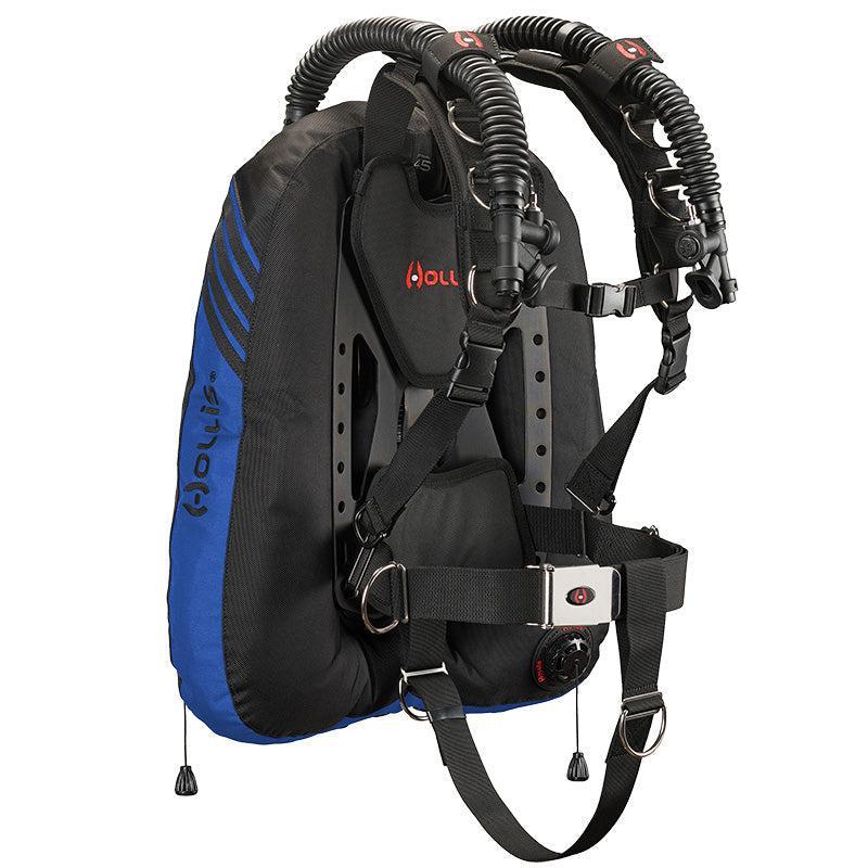 Hollis CRIB double tank rig, DT 45 Dual wing in Blue, side view